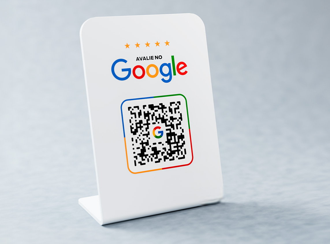 Placa Crystal 10 × 14 cm — Google Padrão Branca