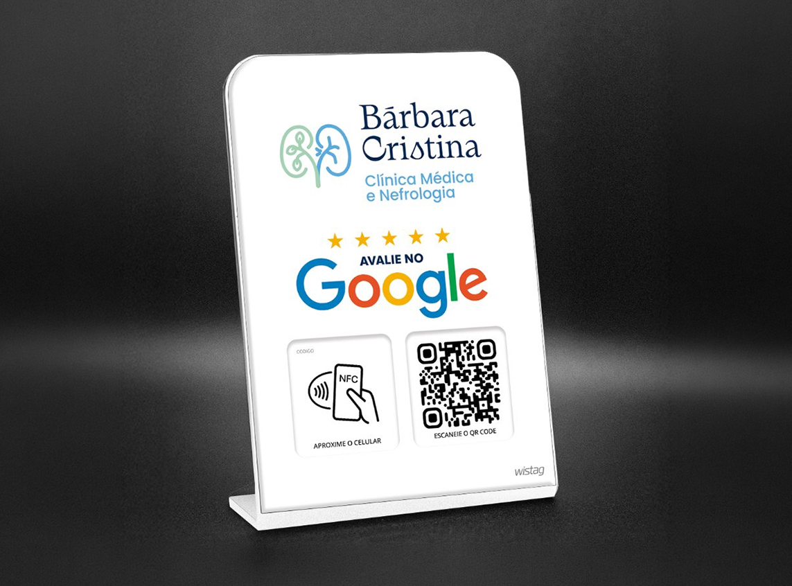 Placa NFC Avaliação Personalizada